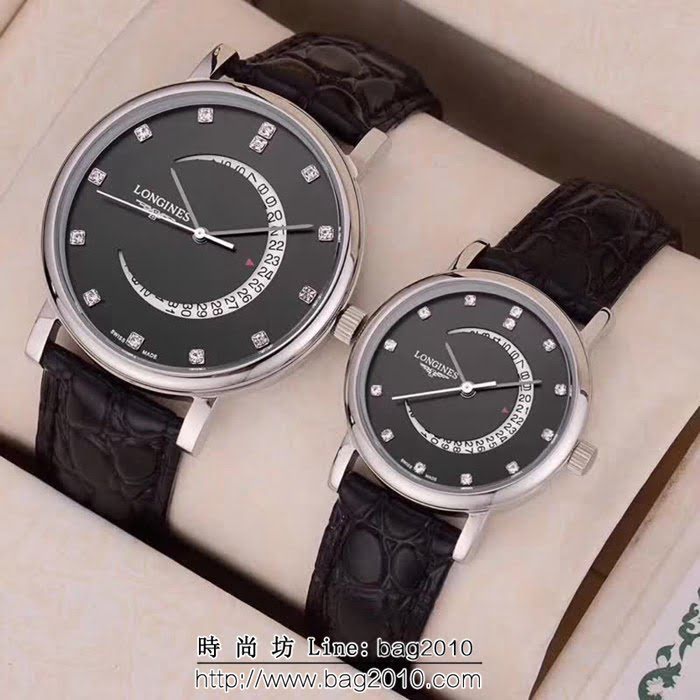 LONGINES浪琴 精鋼表殼 石英機芯 情侶對表 WSS0352